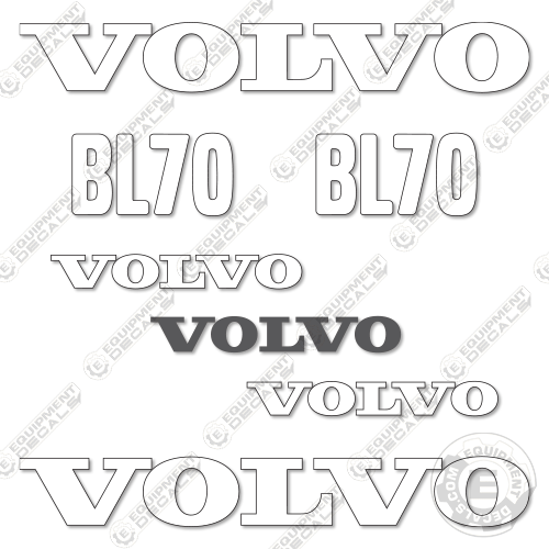 Fits Volvo BL70 Decal Kit Backhoe Loader 70, BL, bl70, decal kit