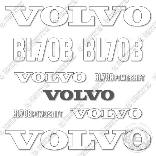 Fits Volvo BL70B Decal Kit Backhoe Loader 70, 70b, BL, bl70, bl70b, decal kit