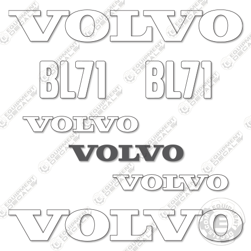 Fits Volvo BL71 Decal Kit Backhoe Loader 71, BL, bl71, decal kit