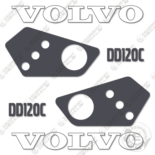 Fits Volvo DD120C Decal Kit Asphalt Compactor 120, 120c, dd120, dd120c