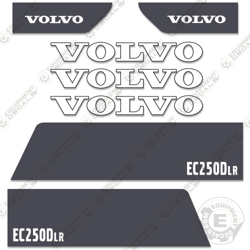 Fits Volvo EC250DLR Decal Kit Excavator 250, 250d, 250dlr, decal kit, ec250, ec250d, lr