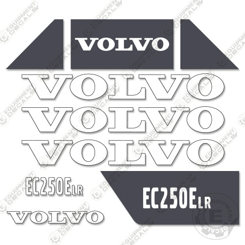 Fits Volvo EC250E LR Decal Kit Hydraulic Excavator 250, decal kit, ec250, lr