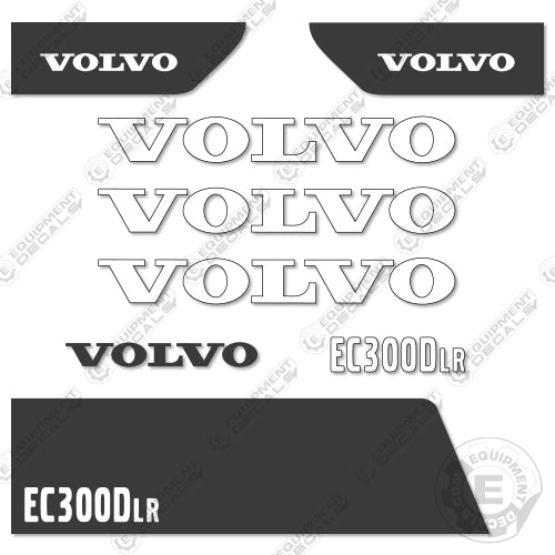 Fits Volvo EC300DLR Decal Kit Excavator 300, 300d, 300dl, 300dlr, decal kit, ec300