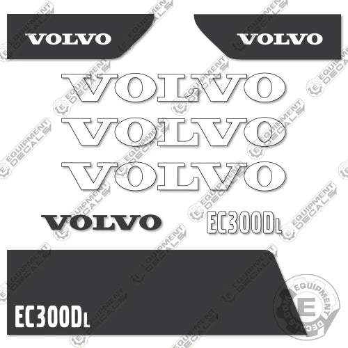 Fits Volvo EC300DL Decal Kit Excavator 300, 300d, 300dl, 300dlr, decal kit, ec300