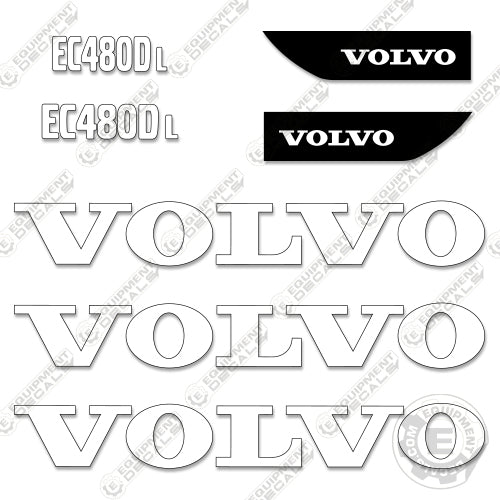 Fits Volvo EC480DL Decal Kit Excavator 480, decal kit, dl, ec, ec-480-dl