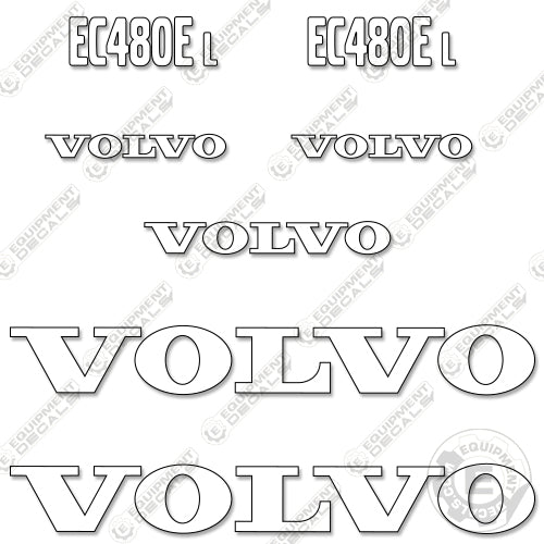 Fits Volvo EC480EL Decal Kit Excavator 480, 480e, 480el, decal kit, dl, ec, ec-480-el