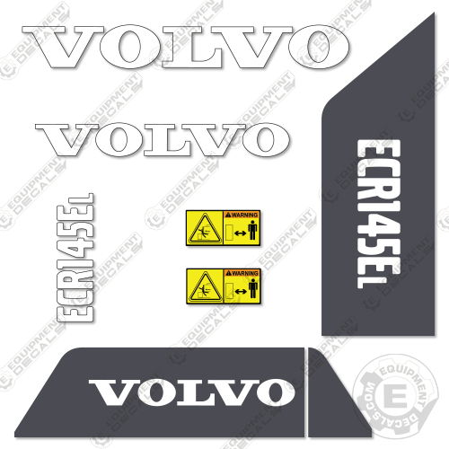 Fits Volvo ECR145EL Decal Kit Excavator 145, 145el, decal kit, ecr, ecr145