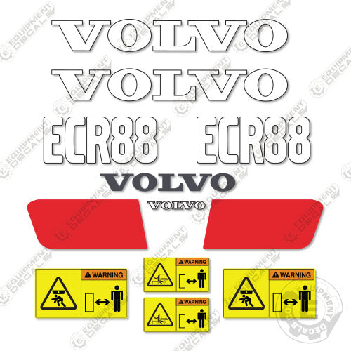 Fits Volvo ECR88 Decal Kit Mini Excavator 88, dl, ec, ecr