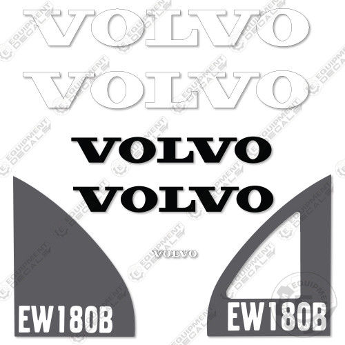 Fits Volvo EW180B Decals Mobile Excavator Equipment Decals decal kit