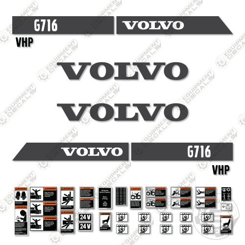 Fits Volvo G716 VHP Decal Kit Motor Grader - Scraper 716, decal kit, g716, g716vhp, vhp