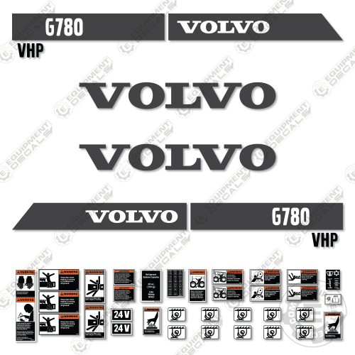 Fits Volvo G780 VHP Decal Kit Motor Grader 780, decal kit, g780, g780vhp, vhp