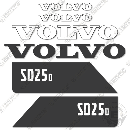 Fits Volvo SD25D Roller Decal Kit 25, 250, decal kit, sd 25, sd 25-d, sd 25d