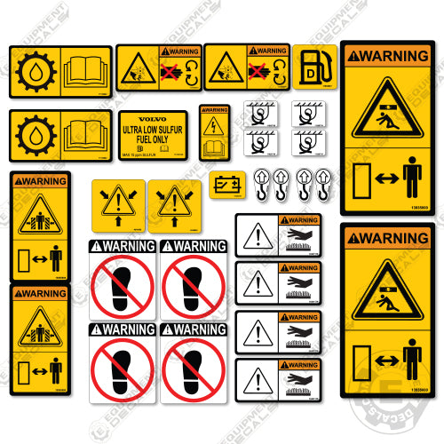 Fits Volvo G Series Warning Decals Wheel Loader decal kit