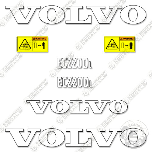 Fits Volvo EC220DL Decal Kit Hydraulic Excavator 220, 220d, 220dl, decal kit, ec220, ec220d, ec220dl