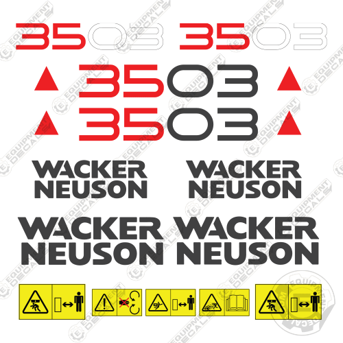 Fits Wacker Neuson 3503 Decal Kit Mini Excavator 35, 3503, decal kit, wack