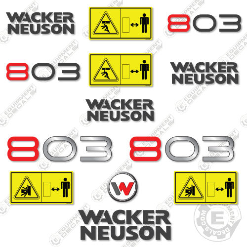 Fits Wacker Neuson 803 Decal Kit Excavator 803, decal kit