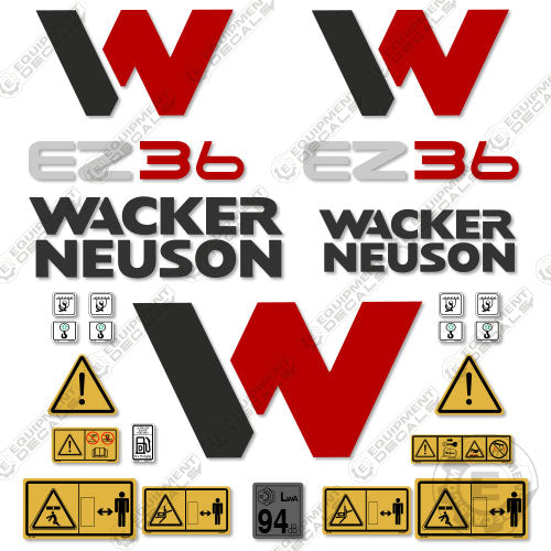 Fits Wacker Neuson EZ36 Decal Kit Mini Excavator 36, decal kit, ez36