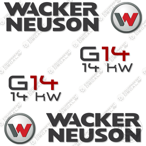 Fits Wacker Neuson G14 Decal Kit Diesel Generator decal kit, g14