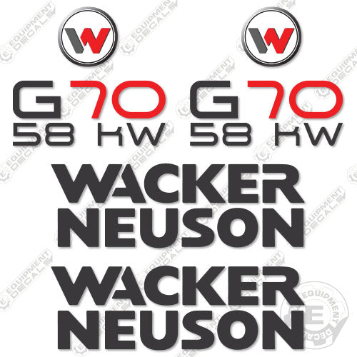 Fits Wacker Neuson G70 58 KW Decal Kit Mobile Generator 70, decal kit, g70