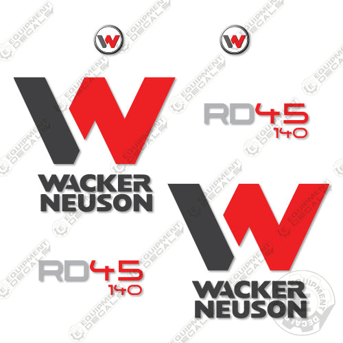 Fits Wacker Neuson RD45-140 Decal Kit Roller 45, 45-140, decal kit, rd, rd45, rd45-140