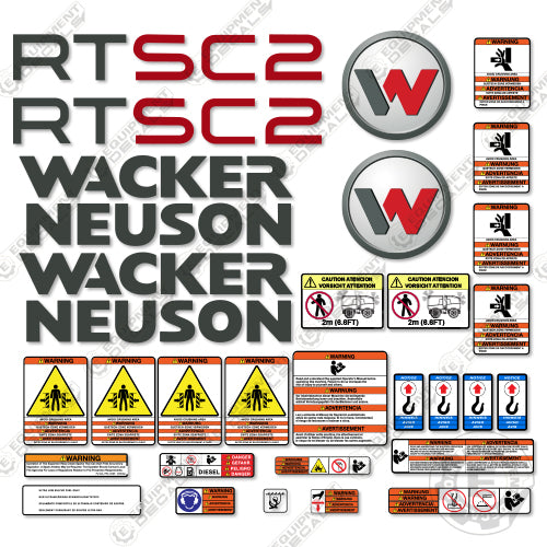 Fits Wacker Neuson RTSC2 Decal Kit Roller decal kit, rtsc, rtsc2