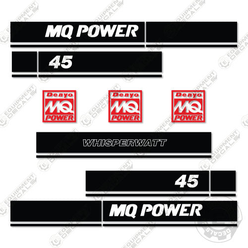 Fits Multiquip Whisperwatt 45 Decal Kit Generator 45, decal kit, mq power, multi