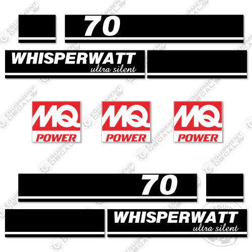 Fits Multiquip Whisperwatt 70 Decal Kit Generator 70, decal kit, multi