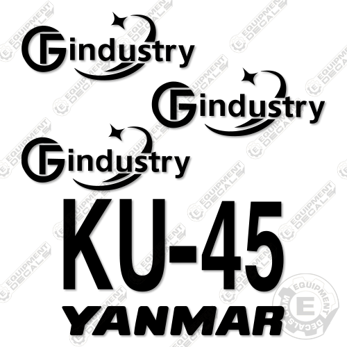 Fits Yanmar KU45 Decal Kit Mini Excavator 45, decal kit, ku-45, ku45