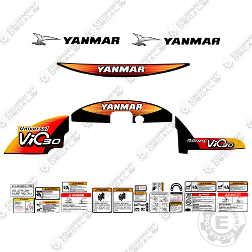 Fits Yanmar Vio 30-5 Decal Kit Mini Excavator Universal 30, 30 universal, decal kit, vio