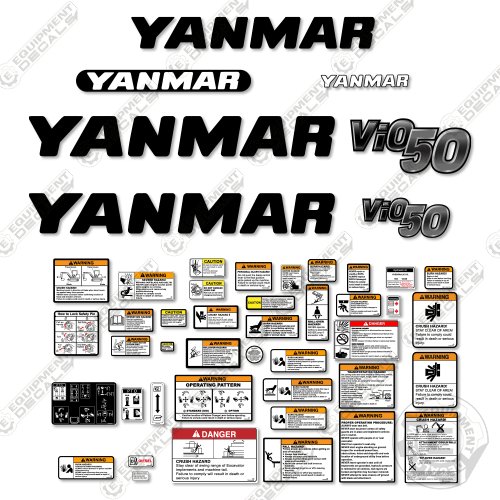 Fits Yanmar Vio 50-6 Decal Kit Mini Excavator 50-6, decal kit, vio