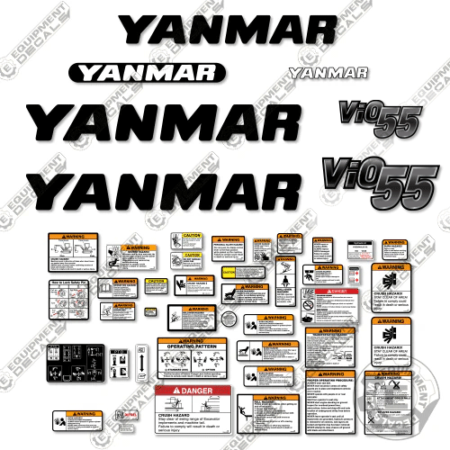 Fits Yanmar Vio 55-6 Decal Kit Mini Excavator 55, 55-6, decal kit, vio, vio55, vio55-6